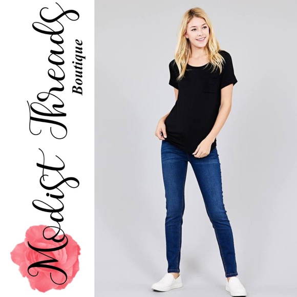 Modist Threads Pants - Drawstring Waist Dark Blue Denim Skinny Pants Modist Threads Pants - Drawstring Waist Dark Blue Denim Skinny Pants